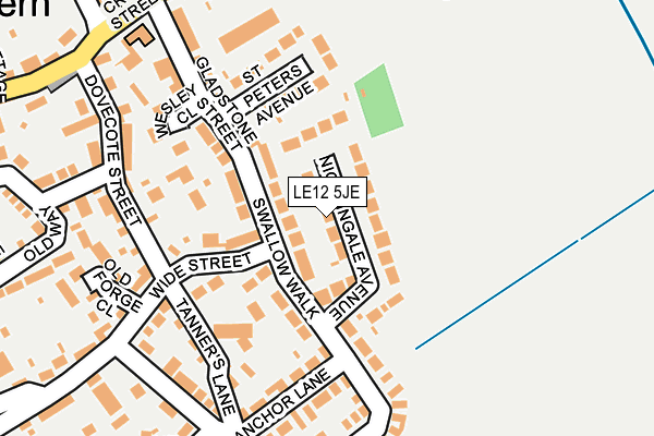 LE12 5JE map - OS OpenMap – Local (Ordnance Survey)