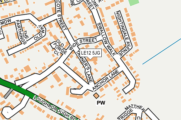 LE12 5JG map - OS OpenMap – Local (Ordnance Survey)