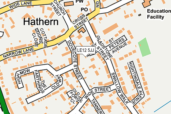 LE12 5JJ map - OS OpenMap – Local (Ordnance Survey)