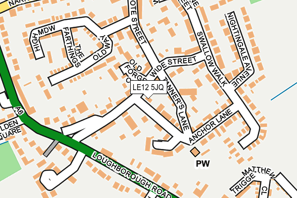 LE12 5JQ map - OS OpenMap – Local (Ordnance Survey)