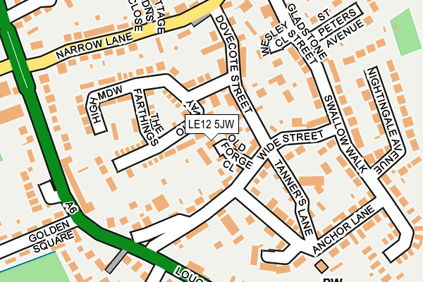 LE12 5JW map - OS OpenMap – Local (Ordnance Survey)