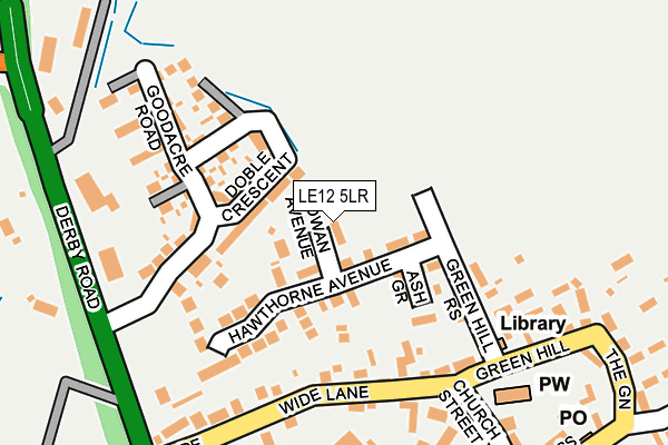 LE12 5LR map - OS OpenMap – Local (Ordnance Survey)