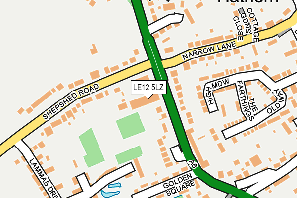 LE12 5LZ map - OS OpenMap – Local (Ordnance Survey)