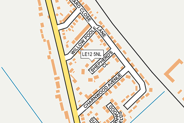 LE12 5NL map - OS OpenMap – Local (Ordnance Survey)