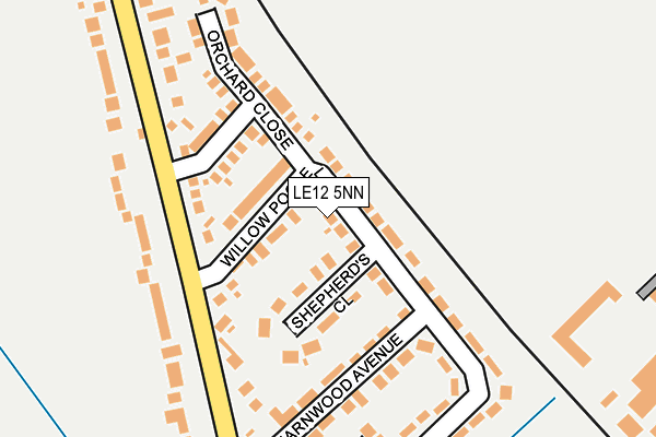 LE12 5NN map - OS OpenMap – Local (Ordnance Survey)