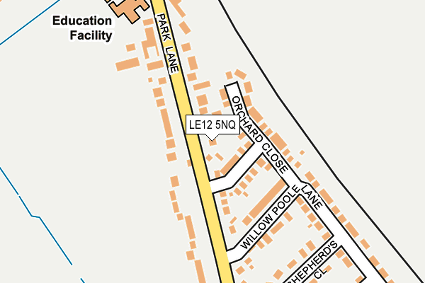 LE12 5NQ map - OS OpenMap – Local (Ordnance Survey)