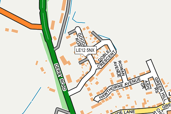 LE12 5NX map - OS OpenMap – Local (Ordnance Survey)