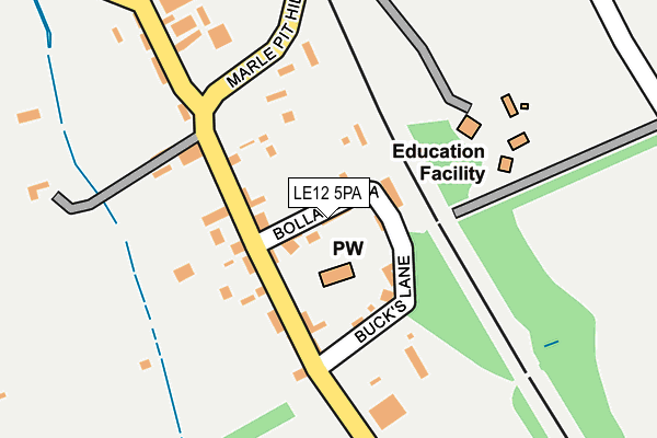 LE12 5PA map - OS OpenMap – Local (Ordnance Survey)