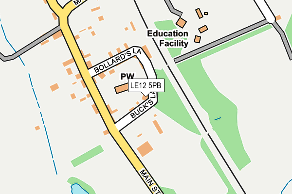 LE12 5PB map - OS OpenMap – Local (Ordnance Survey)