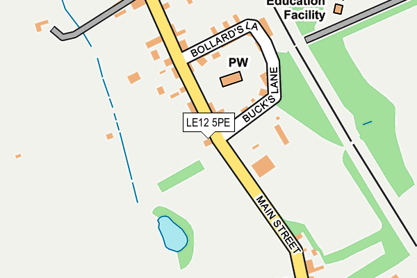 LE12 5PE map - OS OpenMap – Local (Ordnance Survey)
