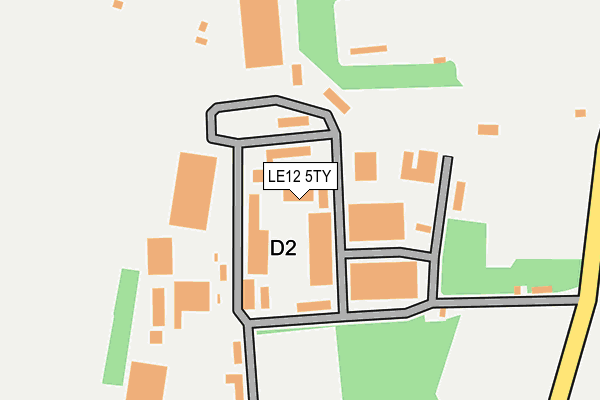 LE12 5TY map - OS OpenMap – Local (Ordnance Survey)