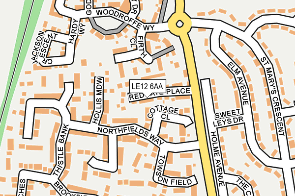 LE12 6AA map - OS OpenMap – Local (Ordnance Survey)