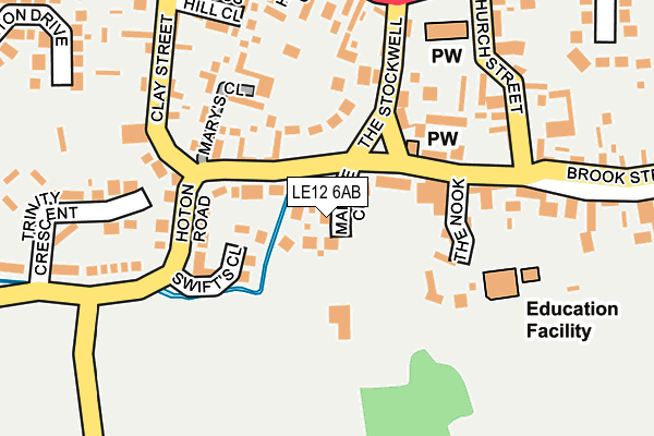 LE12 6AB map - OS OpenMap – Local (Ordnance Survey)