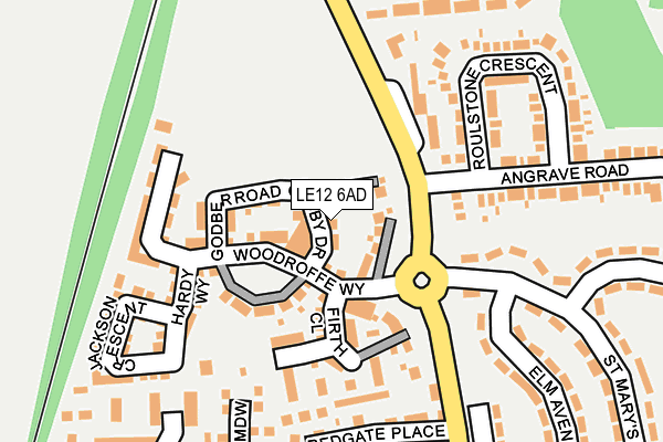 LE12 6AD map - OS OpenMap – Local (Ordnance Survey)