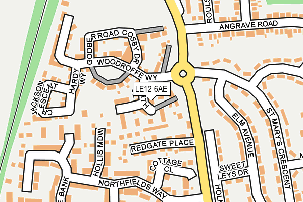 LE12 6AE map - OS OpenMap – Local (Ordnance Survey)