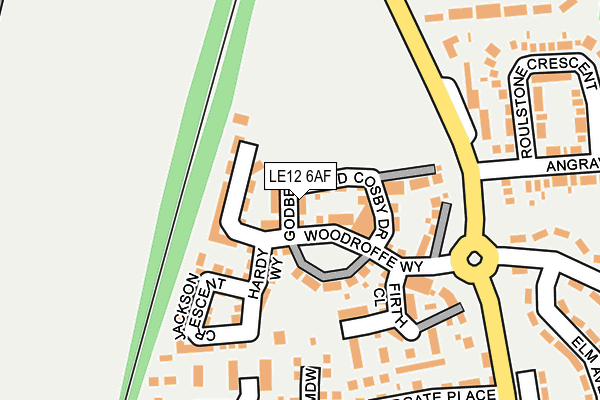 LE12 6AF map - OS OpenMap – Local (Ordnance Survey)