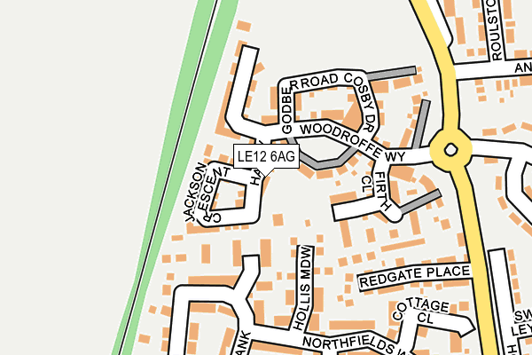 LE12 6AG map - OS OpenMap – Local (Ordnance Survey)