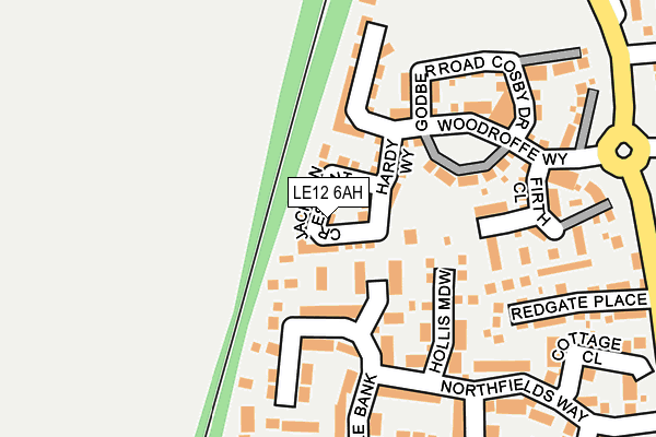 LE12 6AH map - OS OpenMap – Local (Ordnance Survey)