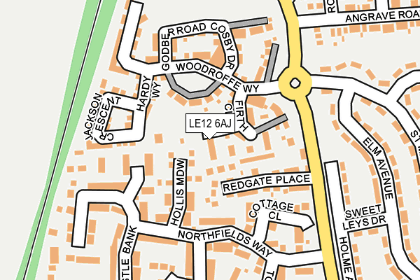 LE12 6AJ map - OS OpenMap – Local (Ordnance Survey)