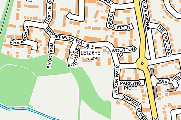 LE12 6HE map - OS OpenMap – Local (Ordnance Survey)