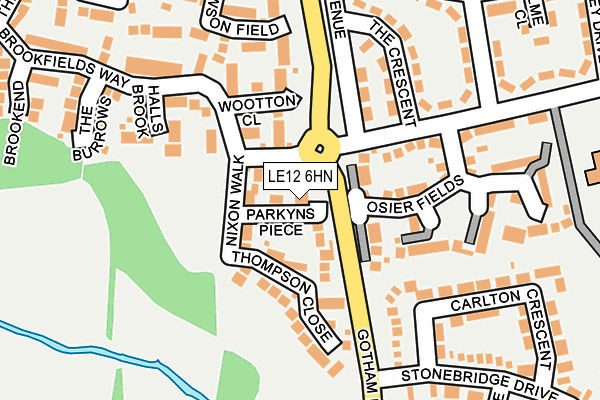 LE12 6HN map - OS OpenMap – Local (Ordnance Survey)