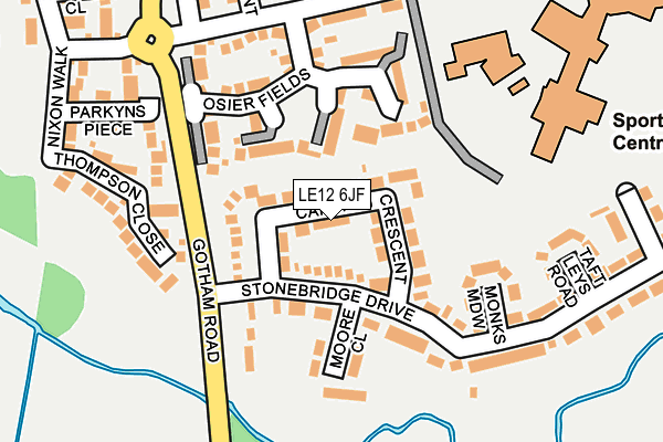 LE12 6JF map - OS OpenMap – Local (Ordnance Survey)