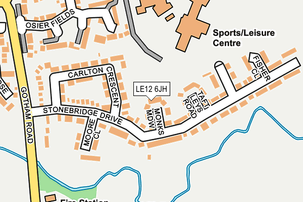 LE12 6JH map - OS OpenMap – Local (Ordnance Survey)