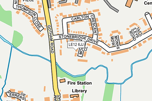 LE12 6JJ map - OS OpenMap – Local (Ordnance Survey)