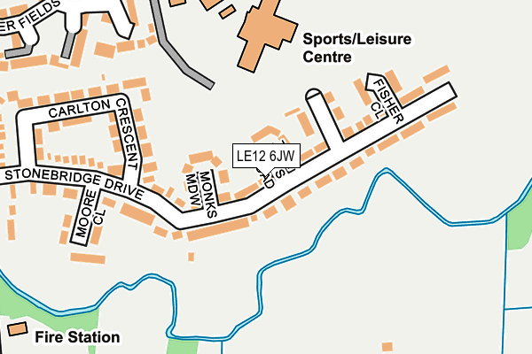 LE12 6JW map - OS OpenMap – Local (Ordnance Survey)