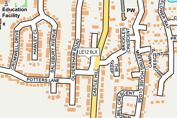 LE12 6LX map - OS OpenMap – Local (Ordnance Survey)