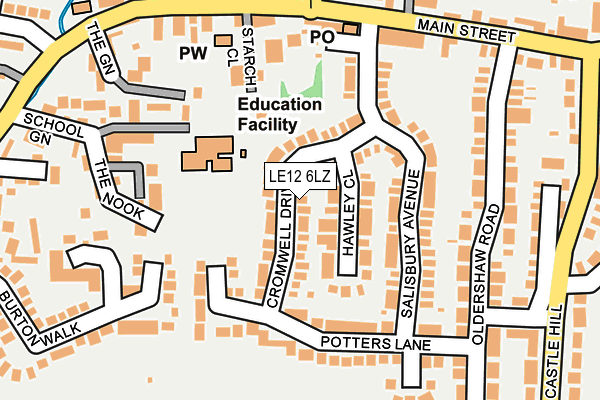 LE12 6LZ map - OS OpenMap – Local (Ordnance Survey)