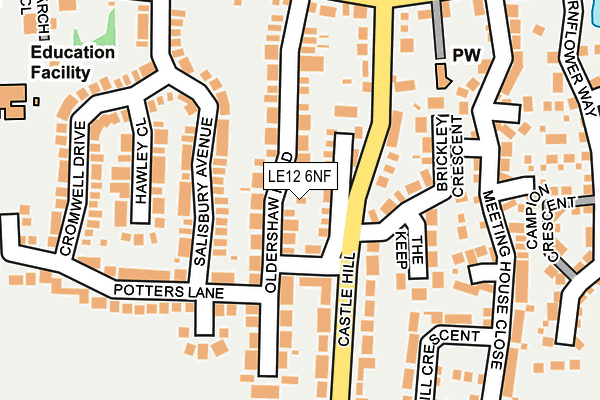 LE12 6NF map - OS OpenMap – Local (Ordnance Survey)