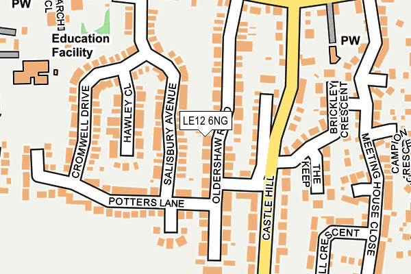 LE12 6NG map - OS OpenMap – Local (Ordnance Survey)