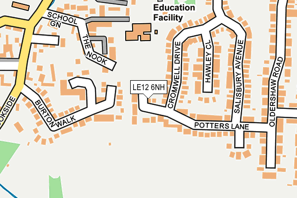 LE12 6NH map - OS OpenMap – Local (Ordnance Survey)