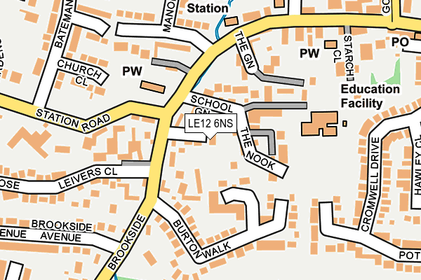 LE12 6NS map - OS OpenMap – Local (Ordnance Survey)