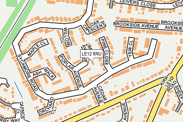 LE12 6NU map - OS OpenMap – Local (Ordnance Survey)