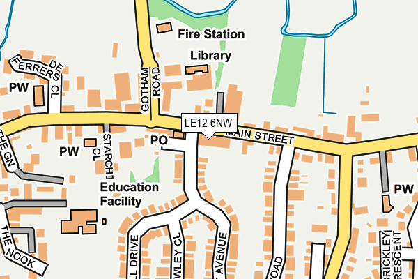 LE12 6NW map - OS OpenMap – Local (Ordnance Survey)