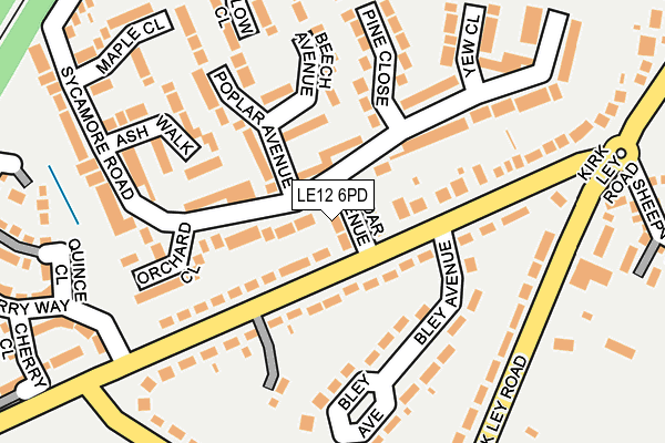 LE12 6PD map - OS OpenMap – Local (Ordnance Survey)