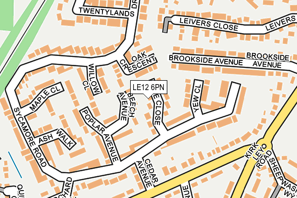 LE12 6PN map - OS OpenMap – Local (Ordnance Survey)