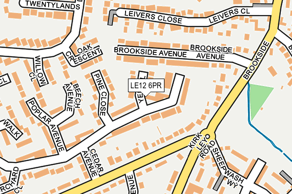 LE12 6PR map - OS OpenMap – Local (Ordnance Survey)