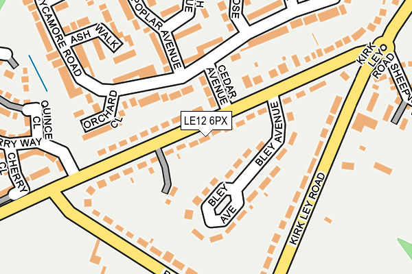 LE12 6PX map - OS OpenMap – Local (Ordnance Survey)