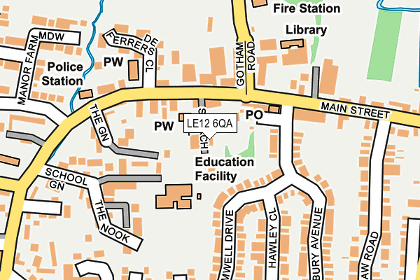 LE12 6QA map - OS OpenMap – Local (Ordnance Survey)