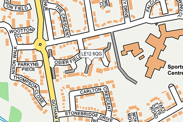 LE12 6QG map - OS OpenMap – Local (Ordnance Survey)