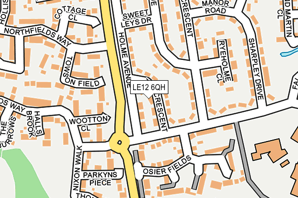 LE12 6QH map - OS OpenMap – Local (Ordnance Survey)