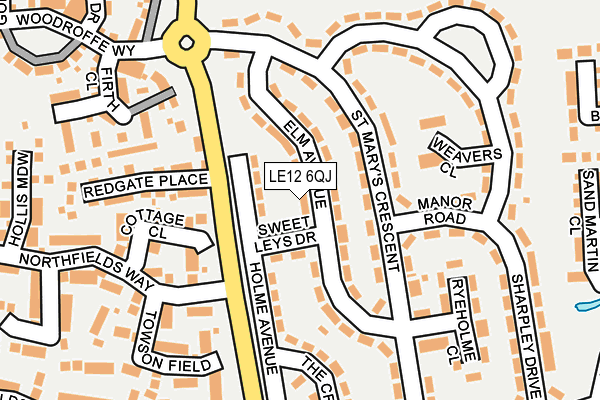 LE12 6QJ map - OS OpenMap – Local (Ordnance Survey)