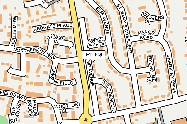 LE12 6QL map - OS OpenMap – Local (Ordnance Survey)