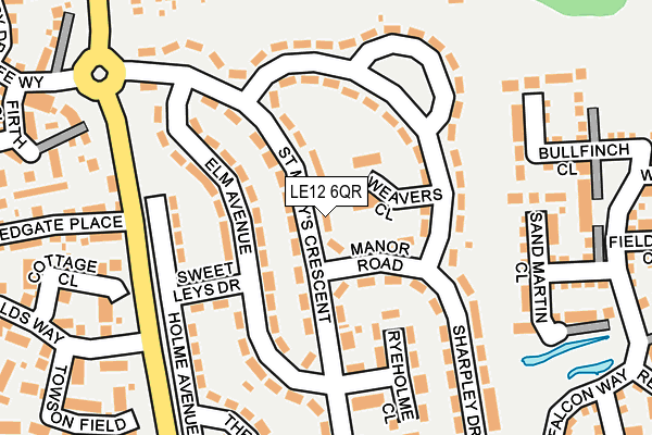 LE12 6QR map - OS OpenMap – Local (Ordnance Survey)