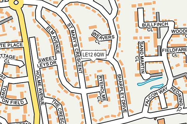 LE12 6QW map - OS OpenMap – Local (Ordnance Survey)
