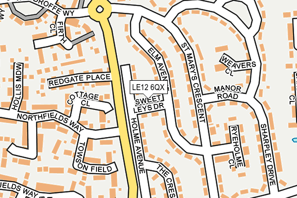 LE12 6QX map - OS OpenMap – Local (Ordnance Survey)