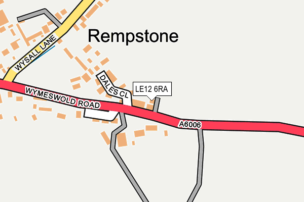 LE12 6RA map - OS OpenMap – Local (Ordnance Survey)